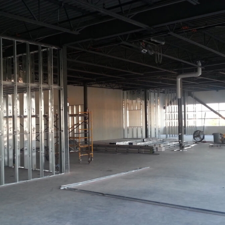 Commercial project - Anytime Fitness - steel framing