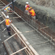 Commercial project - March Rd. - form work, rebar, concrete pumping, footing cast in place, crashwall