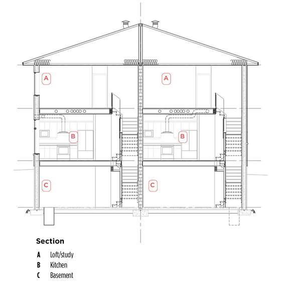 Residential - ICF house - interior crossection
