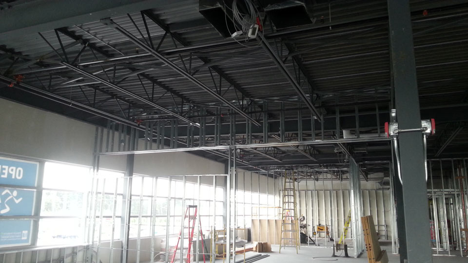 Commercial - Anytime Fitness interior framing