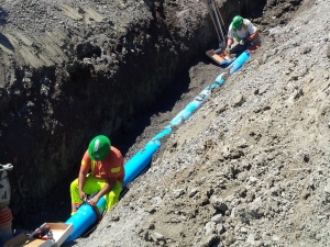 Commercial project - March Rd. - site services - water service, water main trenching, deep services - main water supply installation