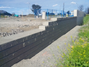 Commercial project - March Rd. - retaining wall installation