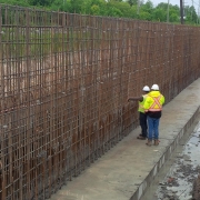 Commercial project - March Rd. - rebar inspection, footing cast in place, concrete crashwall, rebar for wall